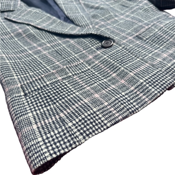Pendleton Vintage Women’s Blazer/ 6 Petite/ black, cream, & pink plaid - Picture 7 of 13